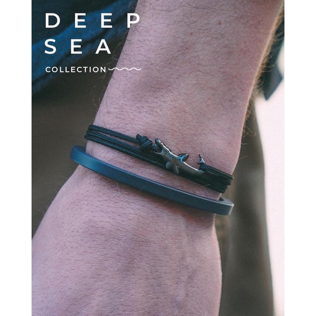 鯊魚 手鍊 限量 深海版 Cape Clasp 美國品牌 手環 不銹鋼 海洋保育 黑色