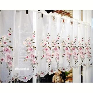 ［臺灣現貨］ 多款150×45cm 刺繡窗紗 歐式繡花簾 走道簾 透光簾 短門簾 羅馬簾 防塵簾 冷氣防塵 門簾 短簾