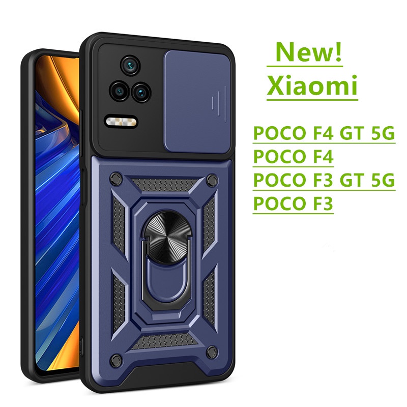 XIAOMI 滑蓋相機鏡頭套小米 POCO F4 F3 GT 5G 汽車磁座環保護殼蓋