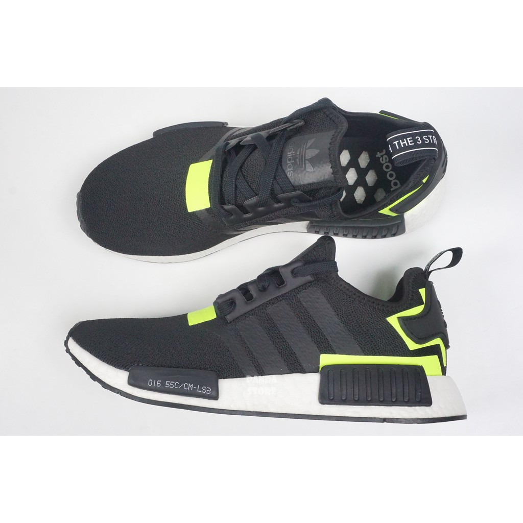 胖達）ADIDAS NMD R1 編織 BOOST 運動鞋 BD7751 黑螢光綠 男鞋