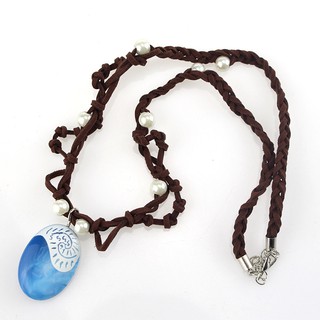 Moana 海洋繩鏈項鍊藍色石頭項鍊和吊墜女孩首飾