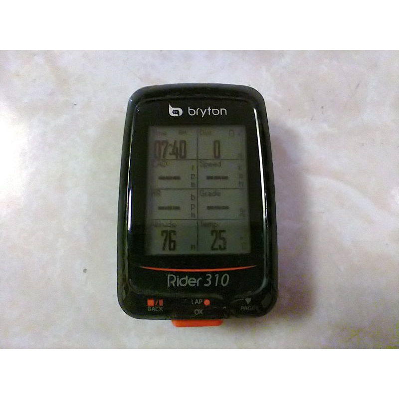 Bryton 310 GPS自行車訓練記錄器