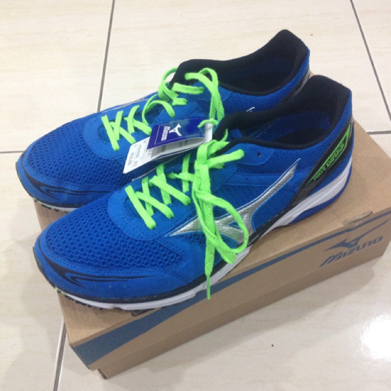 全新正品皇速 MIZUNO 美津濃 男用 路跑鞋 馬拉松鞋 J1GA167603 藍綠配色US:9.5號