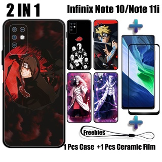 2 合 1 一體式鋼化玻璃保護殼,適用於 Infinix Note 10 lInfinix Note 11i 手機殼和曲
