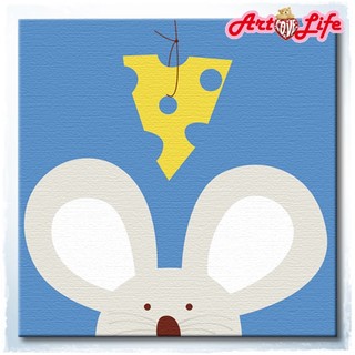 【ArtLife 藝術生活】22005老鼠 20x20cm含框 DIY 數字油畫 彩繪 全館現貨