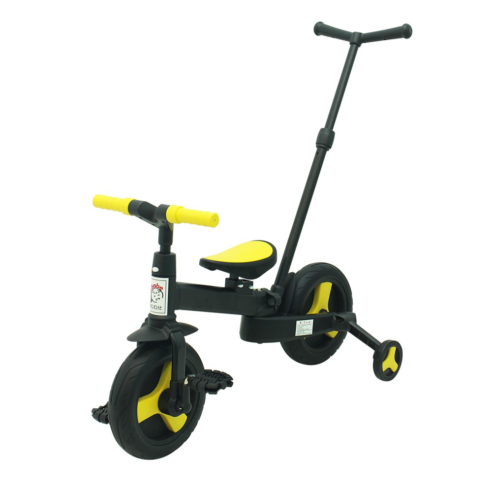 【BabyBabe】折疊多功能幼兒滑步車/平衡車/三輪車/自行車(附推把)
