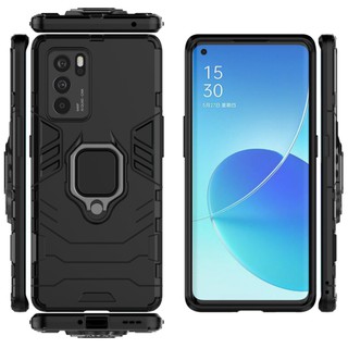 OPPO Reno6 Pro車載指環鋼鐵俠手機殼 reno6黑豹防摔保護套Reno6Pro Plus 5G