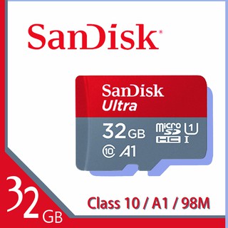 代理商公司貨 Sandisk Ultra microSD TF 32G 64G 128G 新款 98M 記憶卡 A1
