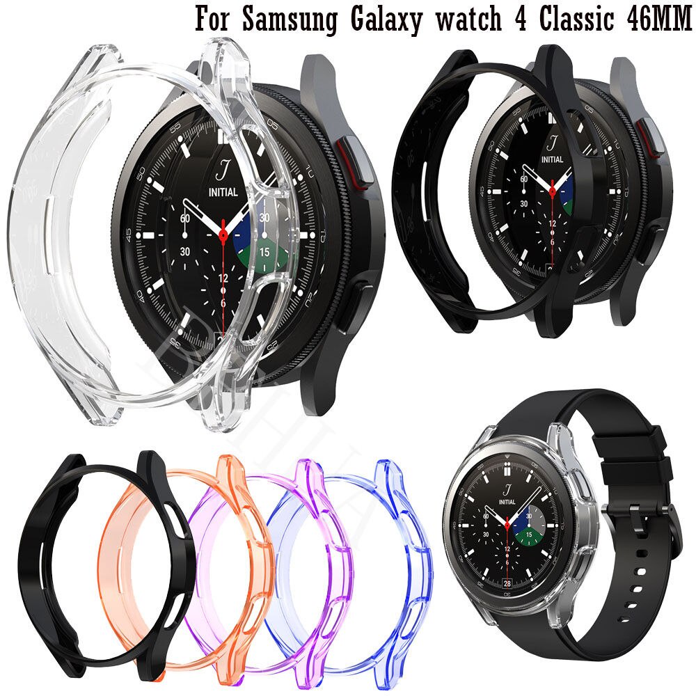 適用於三星Galaxy Watch4 Classic手錶保護殼 TPU透明半包錶殼  46mm防摔透明保護殼