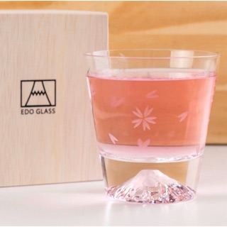**現貨供應**日本製正品 江戶硝子田島硝子富士山杯 限定櫻花版 威士忌杯 附木箱附櫻花包布