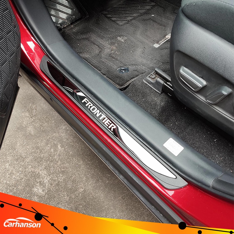 汽車配件日產Nissan Frontier 4x4 2021-2024 不銹鋼門檻裝飾條 側踏板蓋保護貼紙 汽車零件