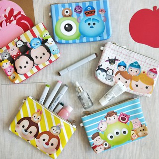 現貨📢正版📢迪士尼 TSUM TSUM 皮質筆袋 萬用包 收納袋 化妝包 米奇 米妮 奇奇蒂蒂 毛怪 大眼仔 三眼怪