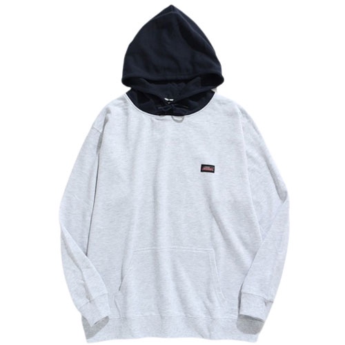 【DICKIES】日本限定 2478-2403 布章LOGO 毛巾布 帽T (拼色雪灰) 化學原宿