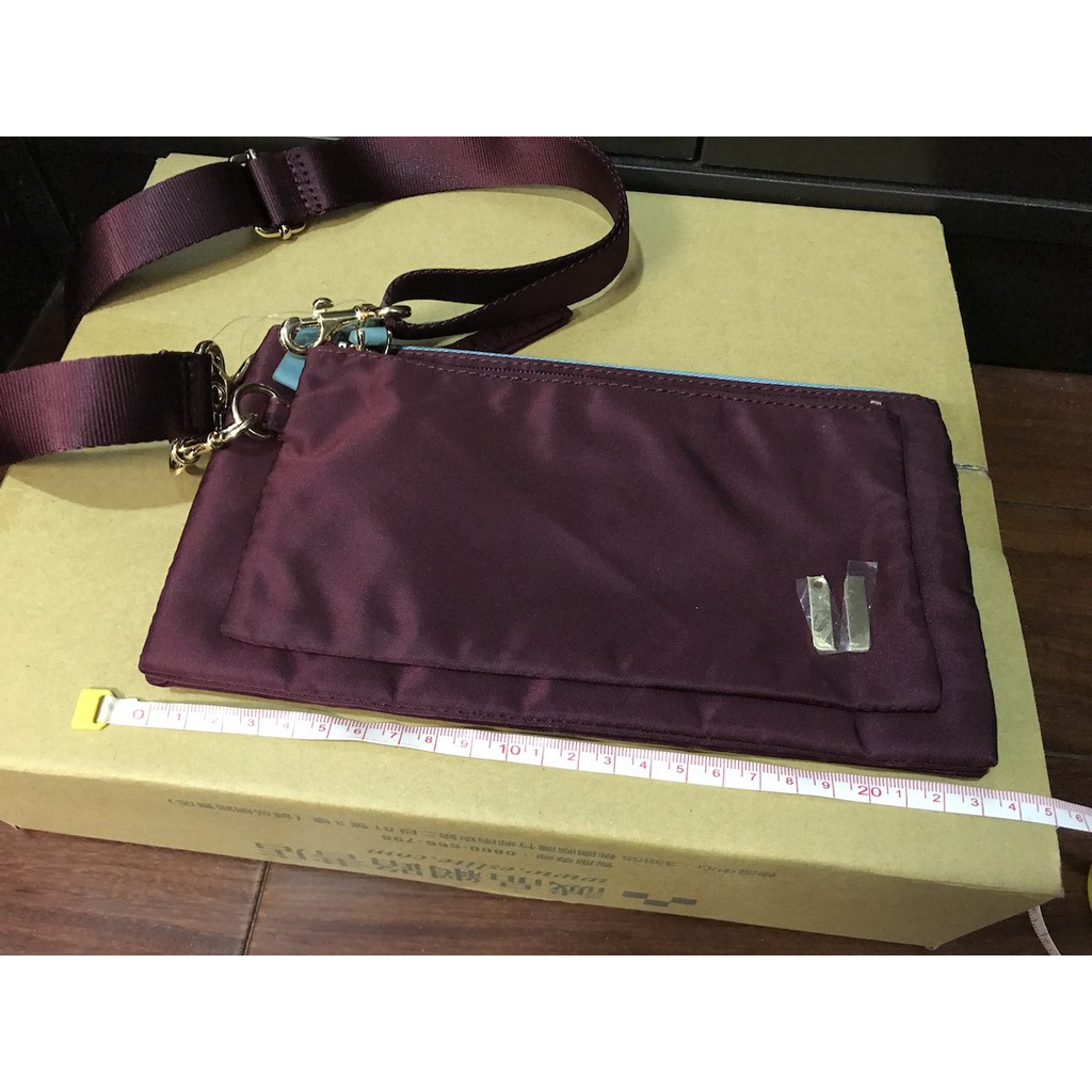 全新轉售【SUMDEX】輕旅三用手拿包/側肩包/腰包 紫紅色