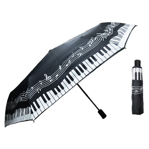 【愛樂城堡】音樂生活=鍵盤自動傘 晴雨兩用傘 堅固耐用 一鍵按壓自動開收