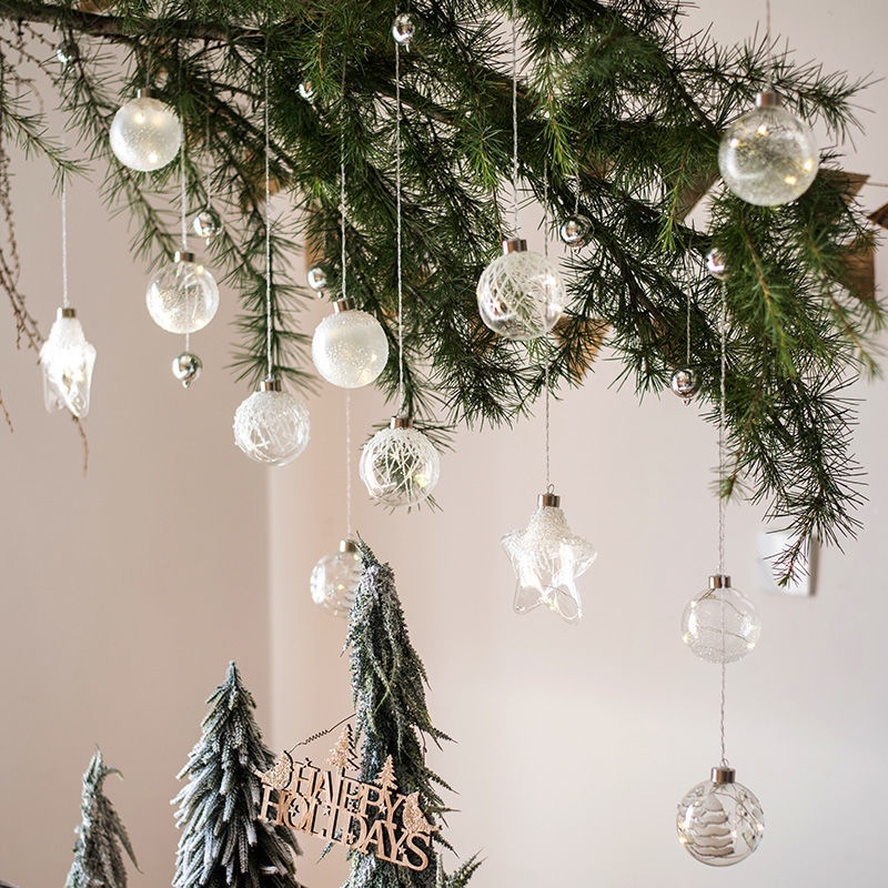 ♥❤掬涵 玻璃雪球燈球吊飾圣誕樹掛飾浪漫氣氛派對生日婚禮