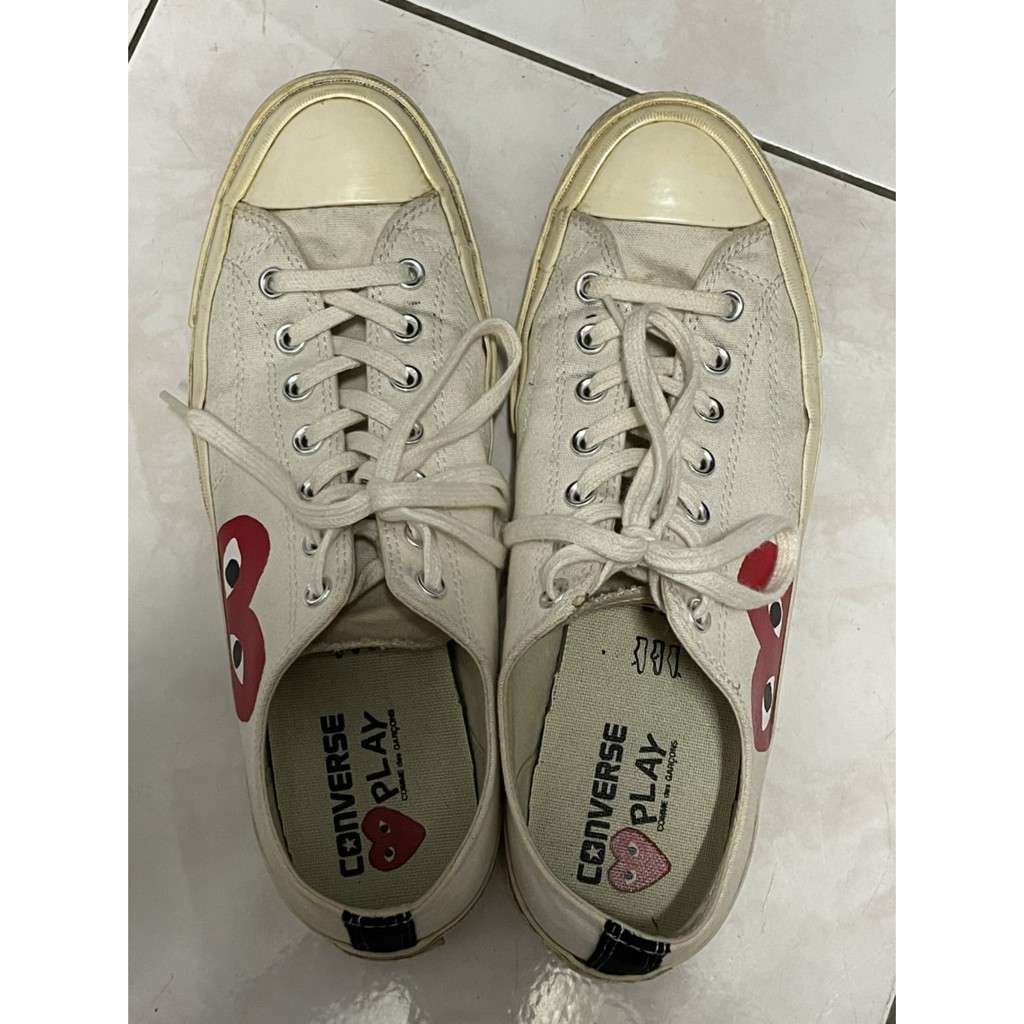 【二手】CONVERSE X CDG PLAY 1970 川久保玲 低筒 白色 米白 帆布鞋 英國版 ALL STAR