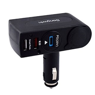 Songwin 單孔+Type-C PD+QC3.0+2.4A USB 車用快速充電器 DPA221