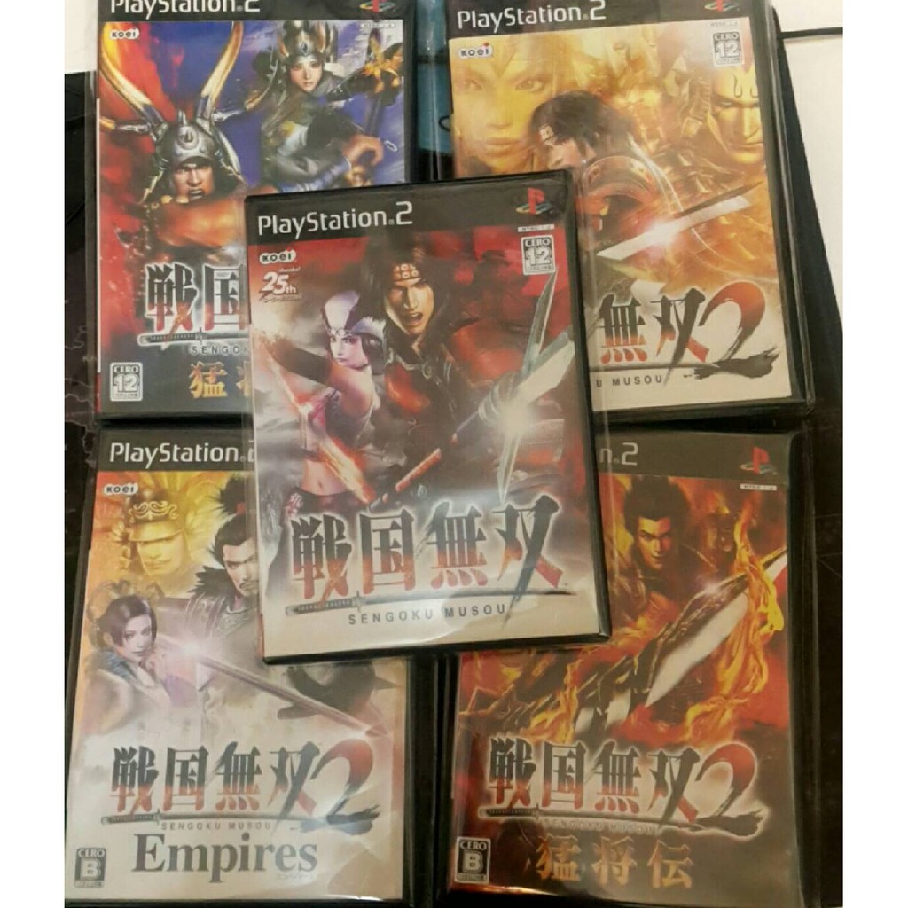 【PS2 戰國無雙 】二手PS2遊戲片一次五片全出清 日文版都有說明書 日文版 戰國無雙 猛將傳 帝王傳