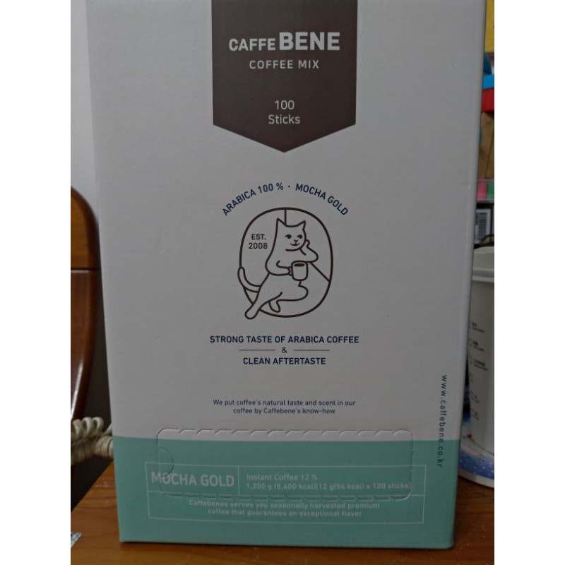 韓國咖啡 Caffebene咖啡伴三合一摩卡咖啡(100入/盒)