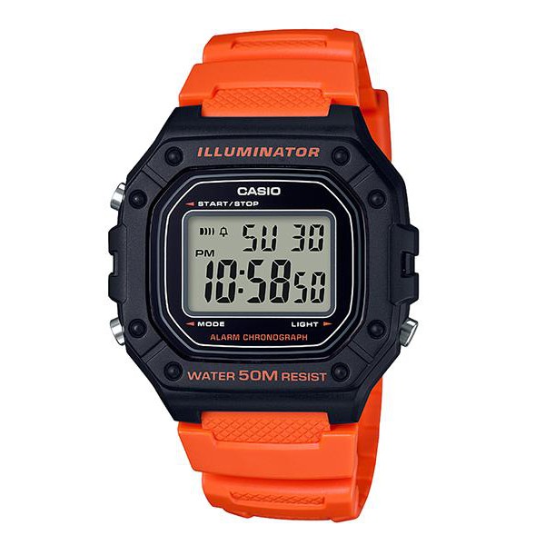 附發票 台灣卡西歐公司貨【時間光廊】CASIO 卡西歐 鬧鐘 秒錶 防水 全新 W-218H-4B2