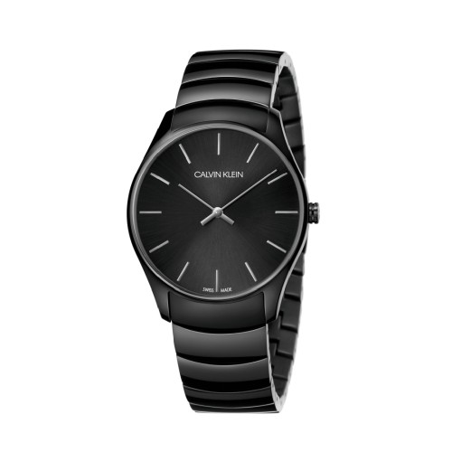 Calvin Klein CK簡約黑鋼腕錶(K4D21441)38mm