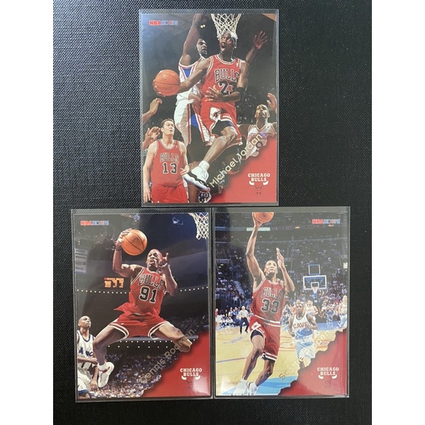 Hoops 1996-1997 Micheal Jordan Pippen Rodman 球員卡 公牛三巨頭(三張合售）