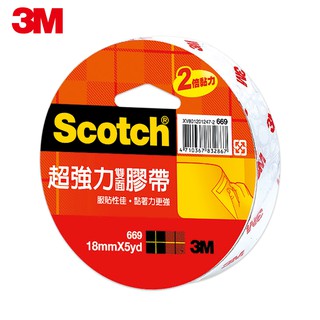 『靚文具小舖』3M™ Scotch®669超強力雙面膠帶 /12mm/18mm/24mm x5yd