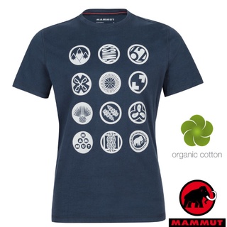 【 MAMMUT 長毛象】男款天然有機棉透氣吸汗圓領短袖T恤Massone.休閒衫.運動上衣/ 海洋藍 00951