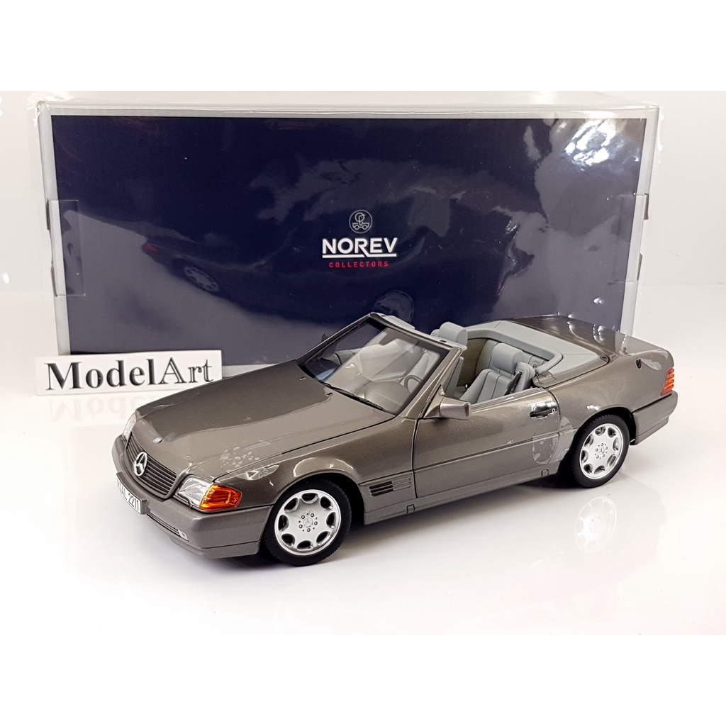 【模型車藝】1/18 Norev Mercedes-Benz 500 SL 1989(R129)金屬灰 【合金全開】