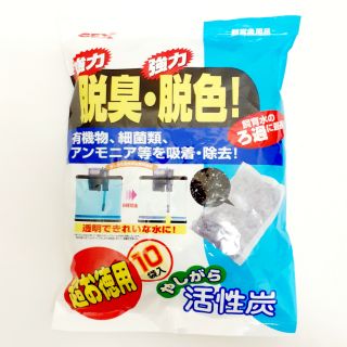 【閃電聯盟】GEX 脫臭脫色活性炭80g（10入裝）活性碳 外掛 上部過濾槽 魚缸過濾 除臭 淨水 日本五味