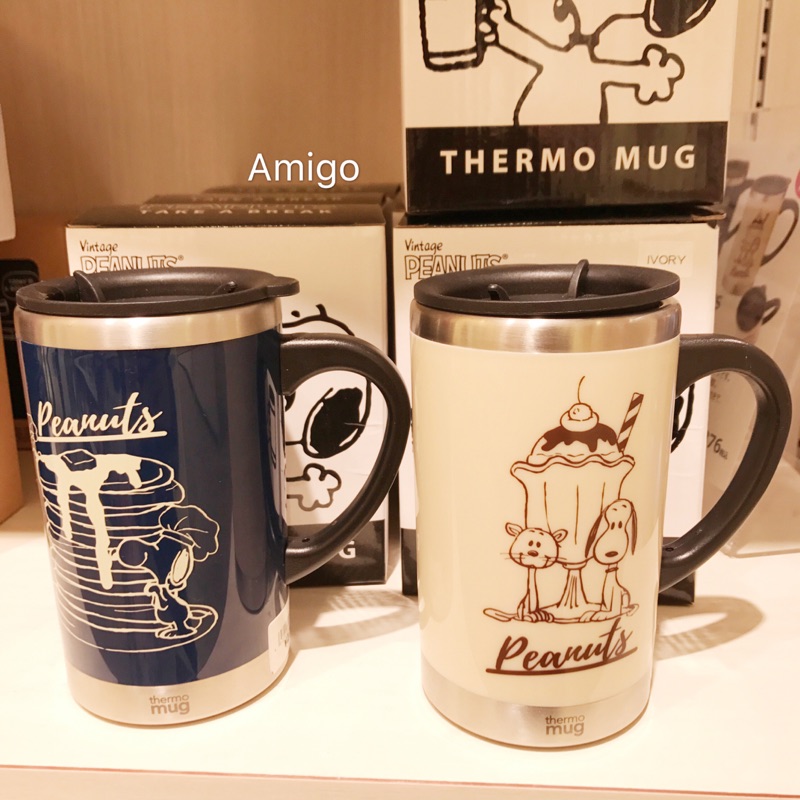 日本 PEANUTS SNOOPY 史努比 史奴比 THERMO MUG 不鏽鋼保溫杯 保溫蓋杯