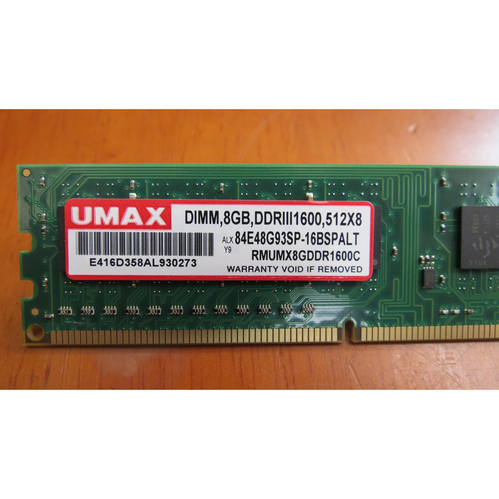 力晶 UMAX 84E48G93SP-16BSPALT/8G DDR3-1600桌上型(雙面)記憶體