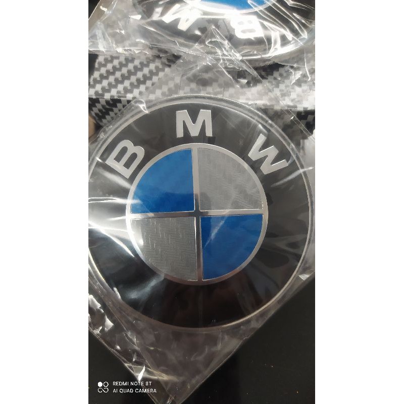 寶馬BMW~碳纖維藍白車標~82mm(現貨)