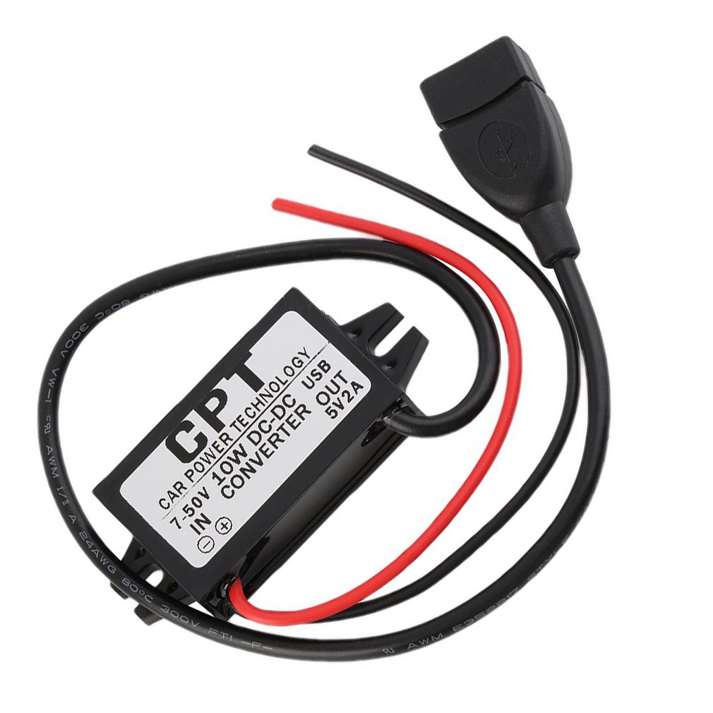 防水 DC 7-22V 至 5V 2A USB 母頭轉換器穩壓器適用於汽車