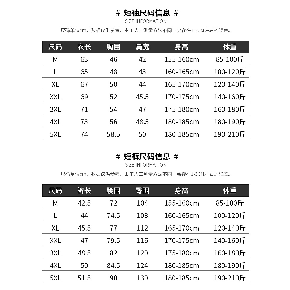 五色入 M 5xl男生運動套裝大尺碼短袖套裝休閒套裝兩件式套裝健身跑步服短袖大碼t恤五分短褲透氣速乾套裝
