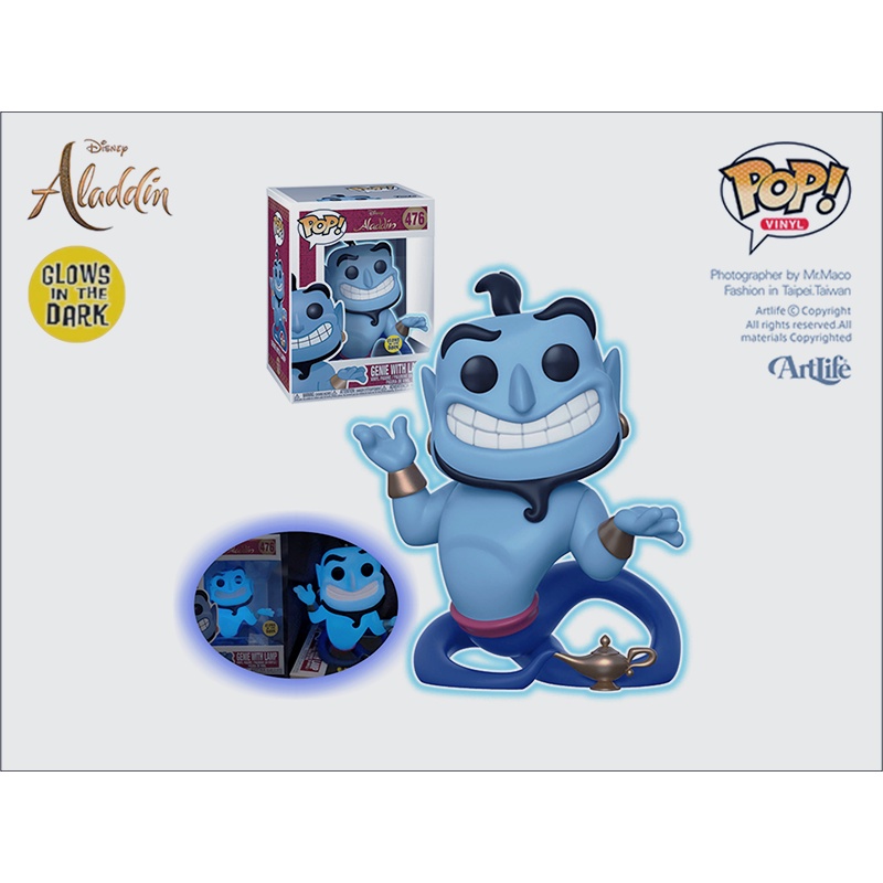 Artlife ㊁ FUNKO POP Disney Genie Aladdin LAMP 阿拉丁 神燈精靈 夜光限定版