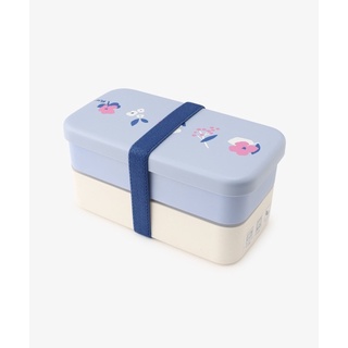 全新日本製AFTERNOON TEA藍色花卉雙層米樹脂環保便當盒