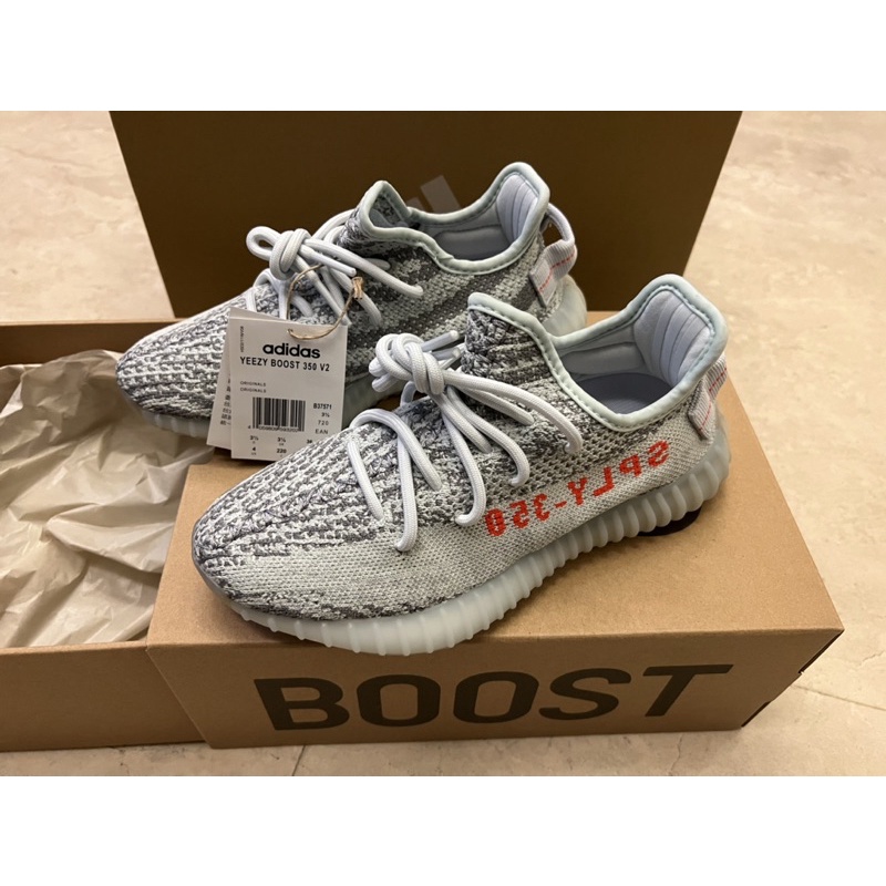 ADIDAS 愛迪達YEEZY BOOST 350 V2 BLUE 冰藍 TINY(UK3.5) 全新 保證正品 含發票