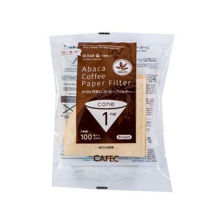 【凸鼻子咖啡】日本三洋 CAFEC 無漂白款 麻纖維濾紙 1~2人份 AC1-100B(100枚) 咖啡錐形/V型濾紙