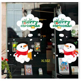 【MIA小舖】聖誕節 聖誕老人 雪花 麋鹿 馬車 無痕 壁貼(XL502) (30*45CM)