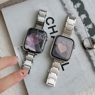 星光色細款方塊不銹鋼錶帶 Applewatch錶帶 iWatch錶帶8SE76543
