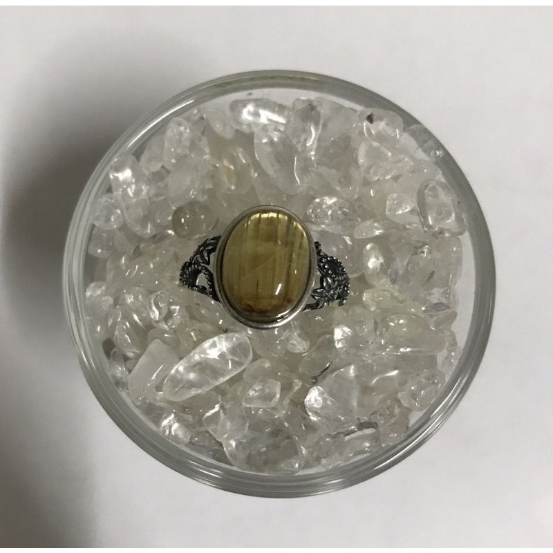 天然水晶-鈦晶戒指R028