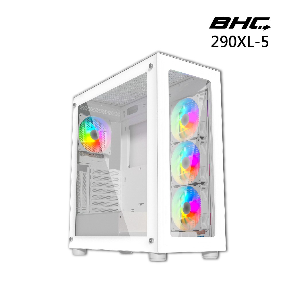 BHC 290XL-5 白 電腦機殼 (燈源開關/12CM ARGB風扇4顆)現貨 廠商直送