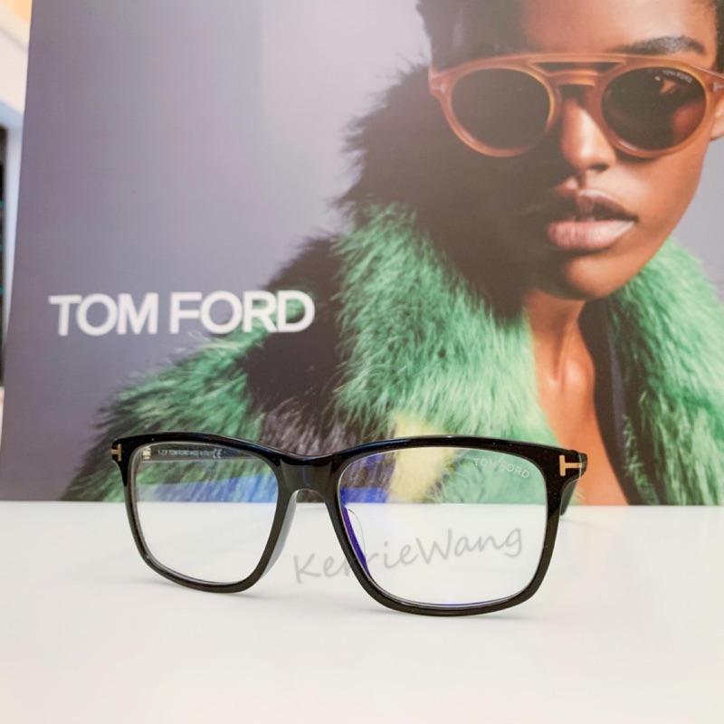 TOM FORD 復古黑色光學眼鏡 附無度數濾藍光鏡片 經典T字 TF5479F-B亞洲版 公司貨5479