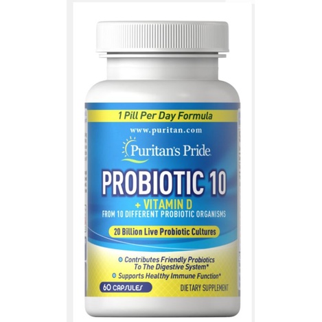 美國puritan's pride probiotic 10 200億益生菌+vitamin D3