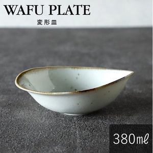 *現貨*日本製 美濃燒 白色綠邊橢圓碗｜陶瓷碗 咖哩碗 甜湯碗 380ml