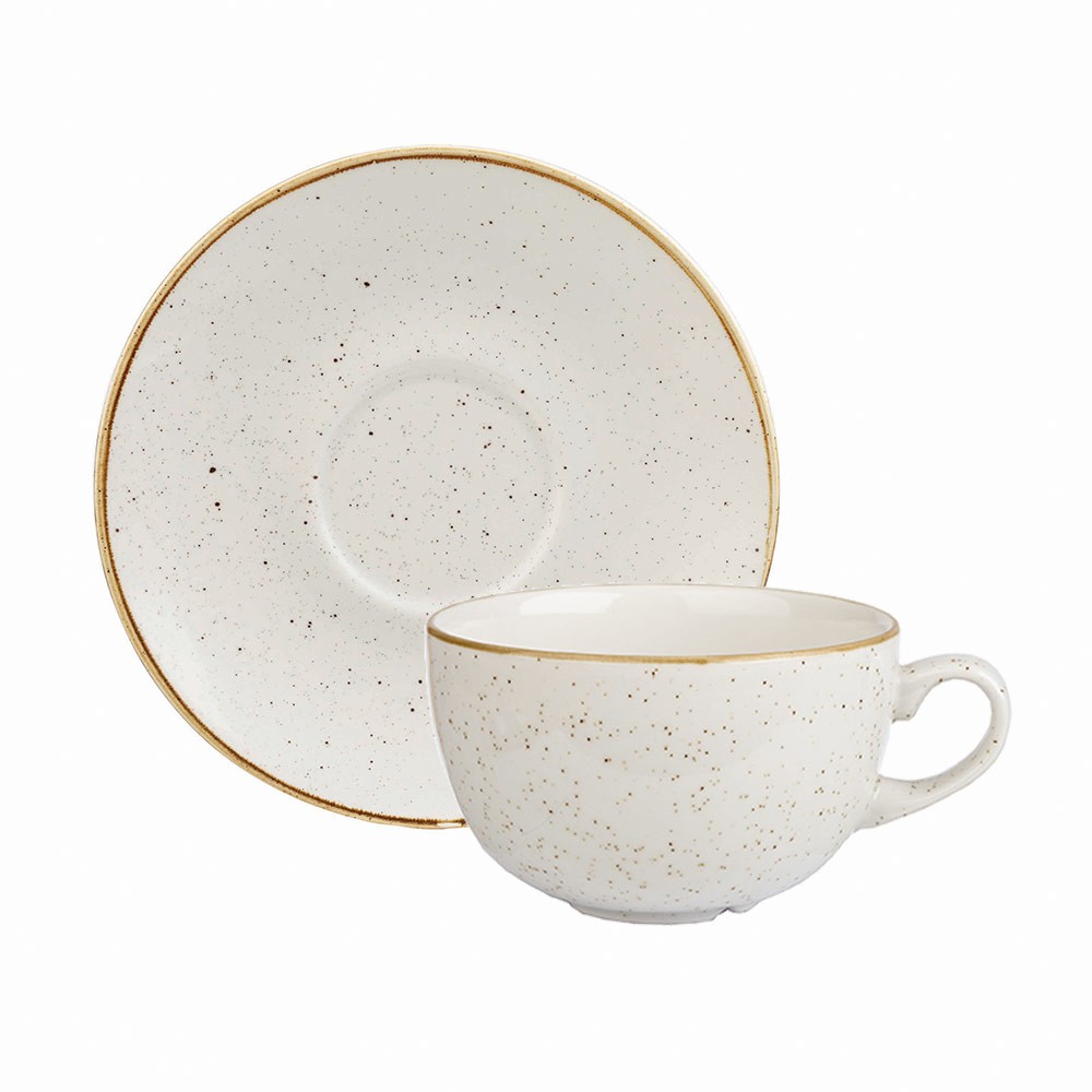 英國CHURCHiLL-點藏系列-米白色 360ml 咖啡花茶杯盤組