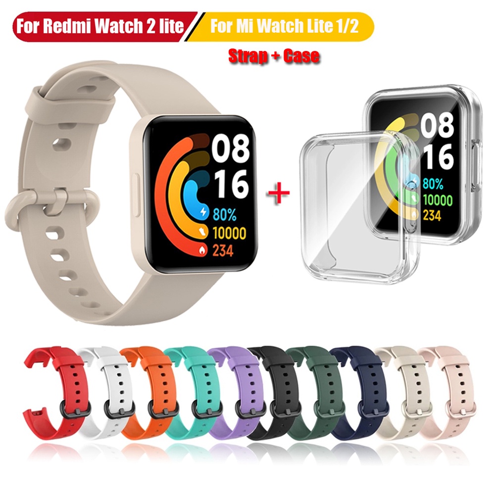 錶帶+錶殼 適用小米Mi Watch Lite 2錶帶 替換矽膠 紅米Redmi Watch 2 Lite全包TPU軟殼