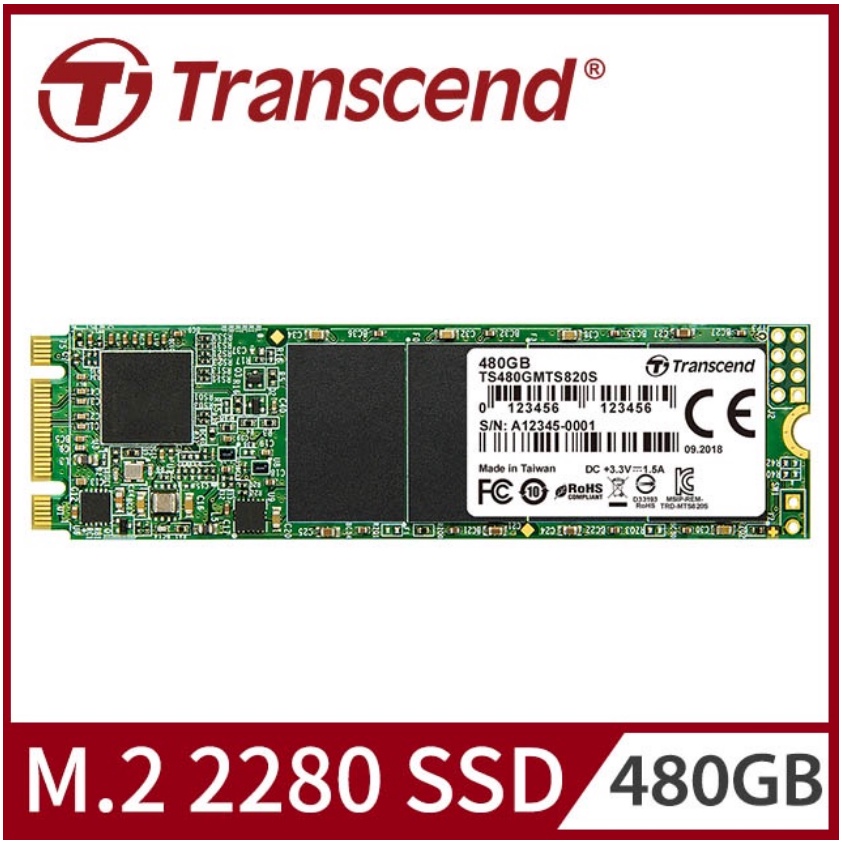 Transcend 創見 MTS820S 480GB M.2 2280 SATA SSD
